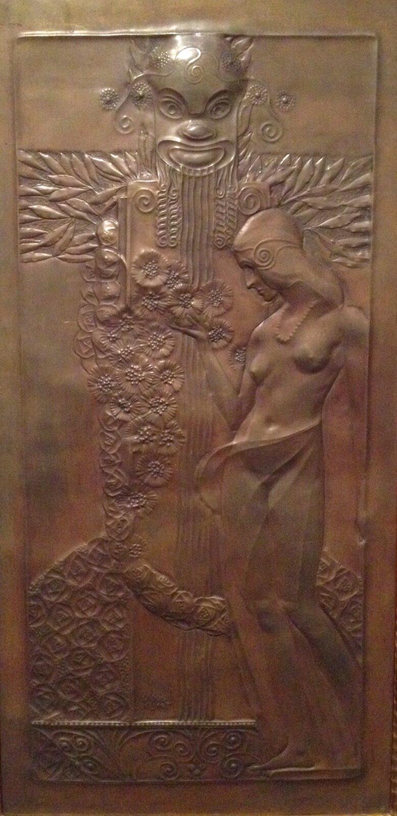 Georg Klimt Nymphe et Satyre Cuivre