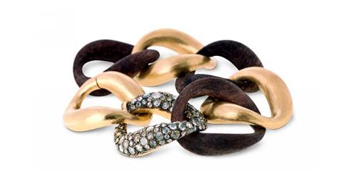 Bracelet Link Diamants, Or et Bois