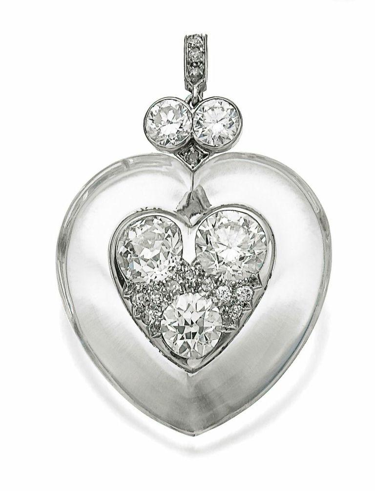 Suzanne Belperron Pendentif Cristal de roche et Diamants 1963