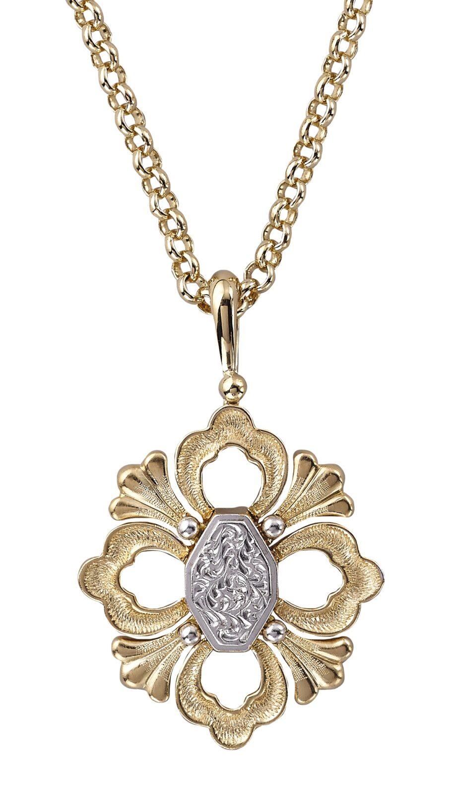 Pendentif Opéra Or Jaune, Or Blanc, Diamants