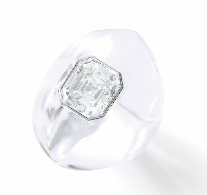 Suzanne Belperron Bague Cristal de roche et Diamants 1958