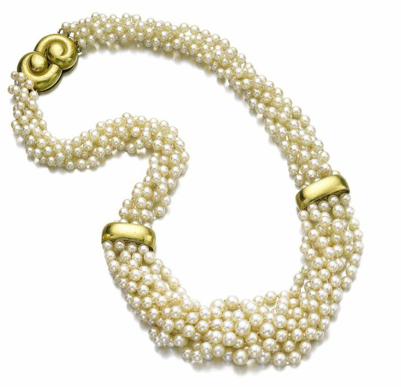 Suzanne Belperron Collier Perles de Culture, Or