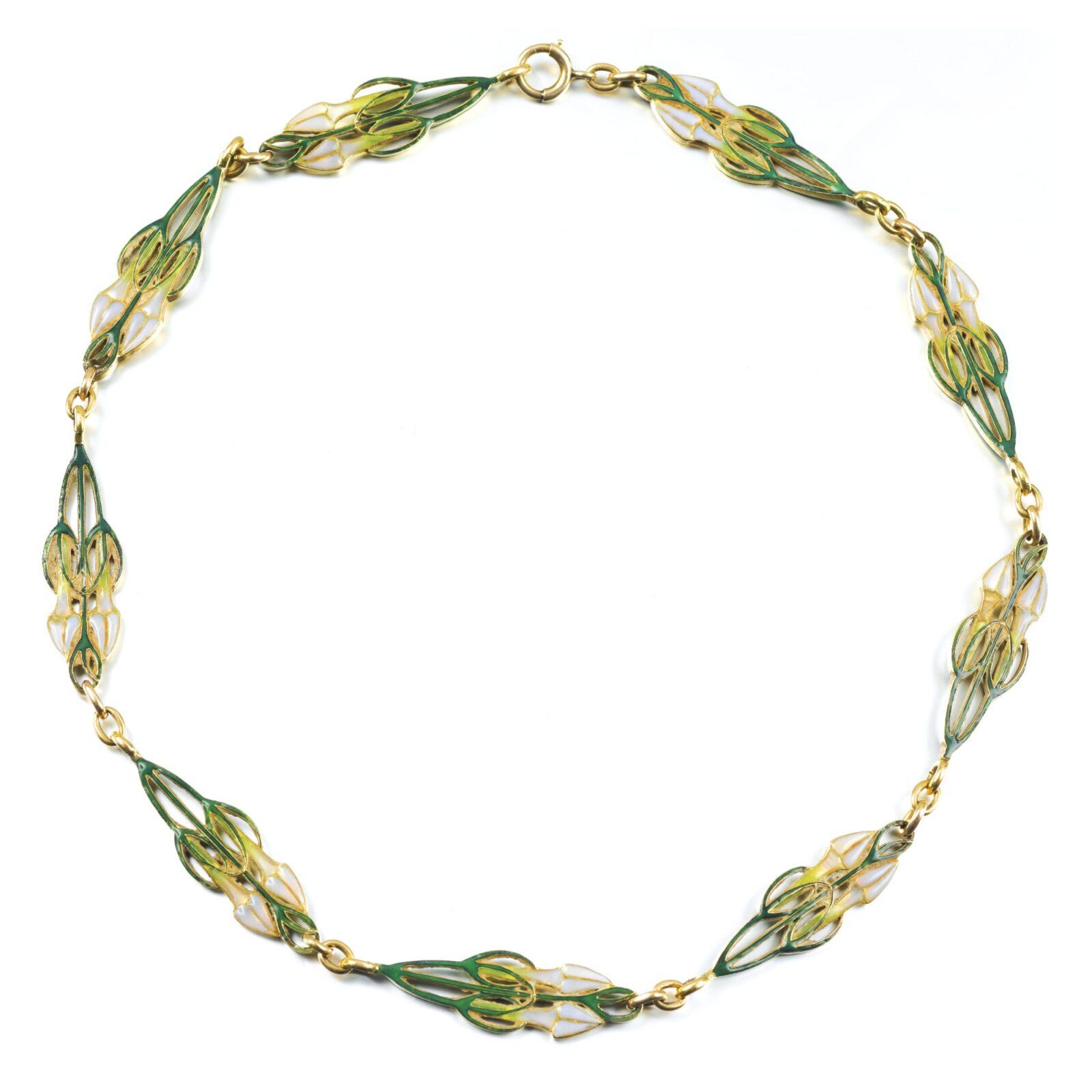 Collier Lalique Émail plique-à-jour, Or Début XIXème Siècle