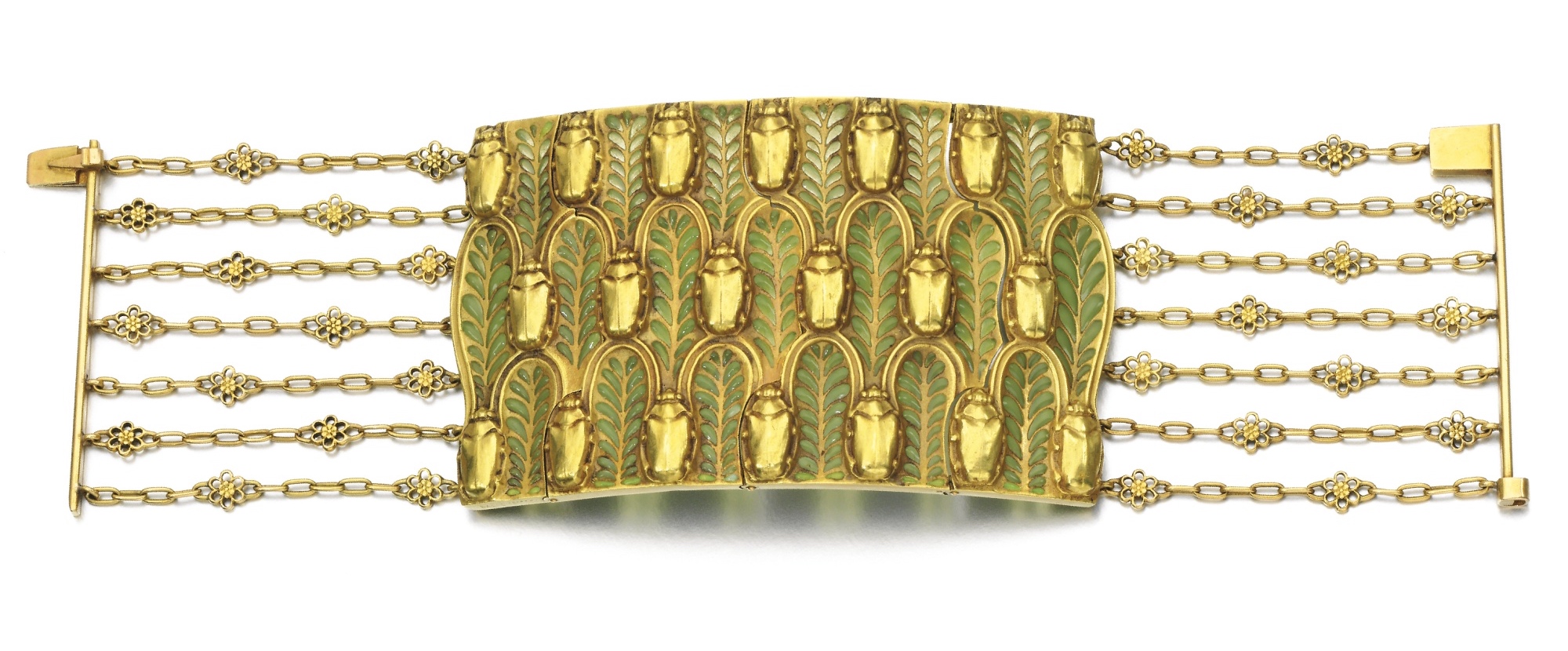 Bracelet René Lalique Émail plique-à-jour, Or Début XIXème Siècle