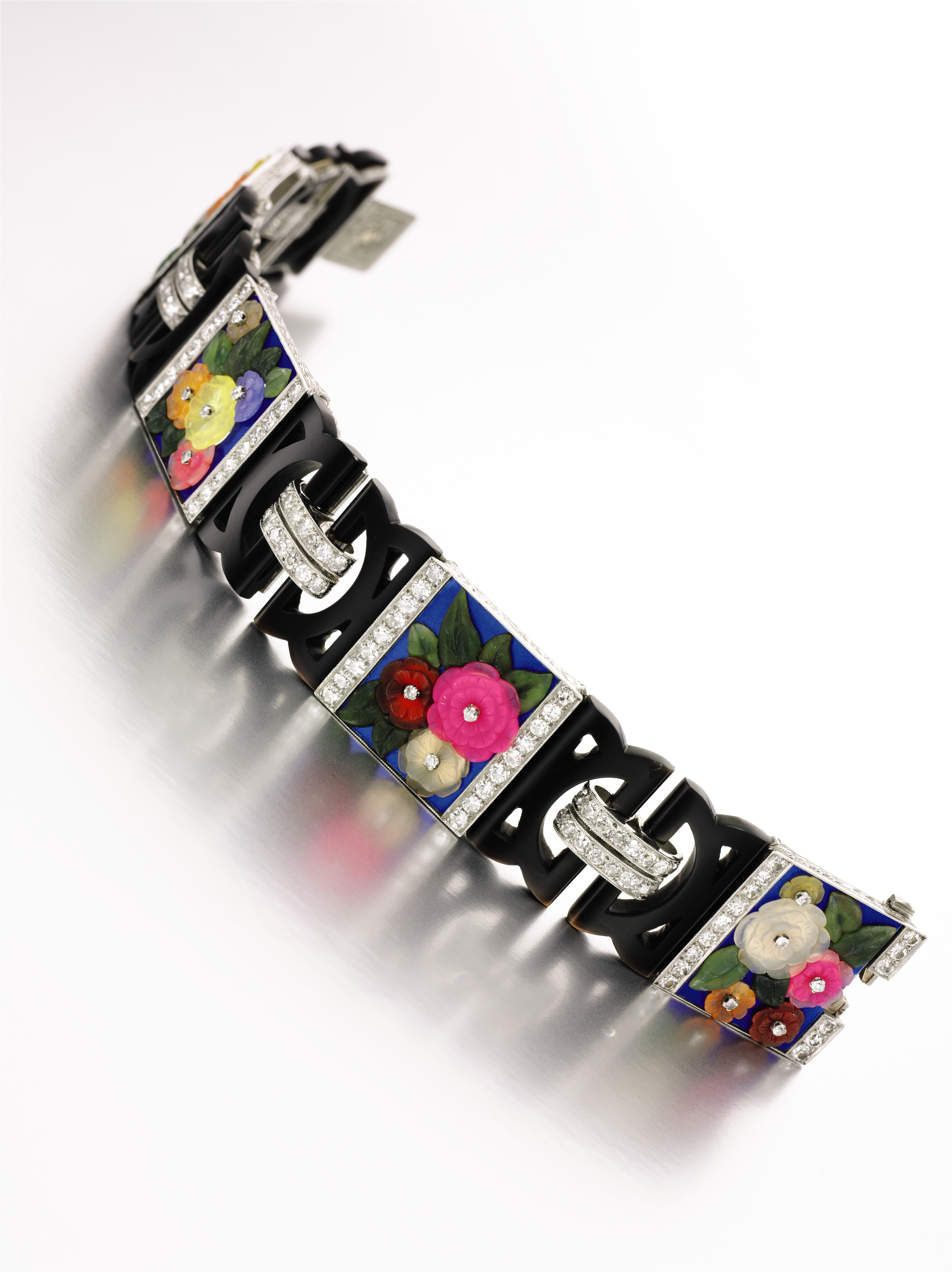 Bracelet Ernst Paltscho Pierres Dures, Émail et Diamants 1930