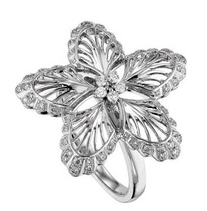 Bague "Lys" Or, Diamants Crédit Lalique Joaillerie 