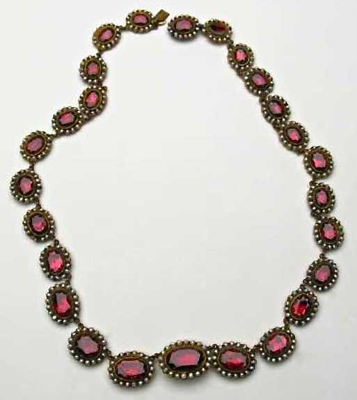 Collier Or, Argent, Grenats 1800