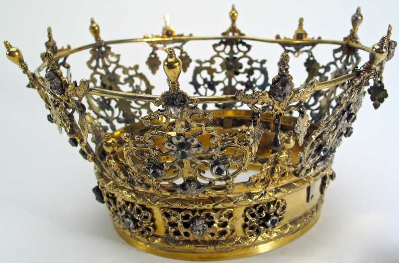 Couronne de Mariée, Argent, Or, Diamants, Cristal de Roche 1700 