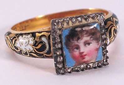 Gustaf Möllenborg Bague Or, Diamants, Émail 1843