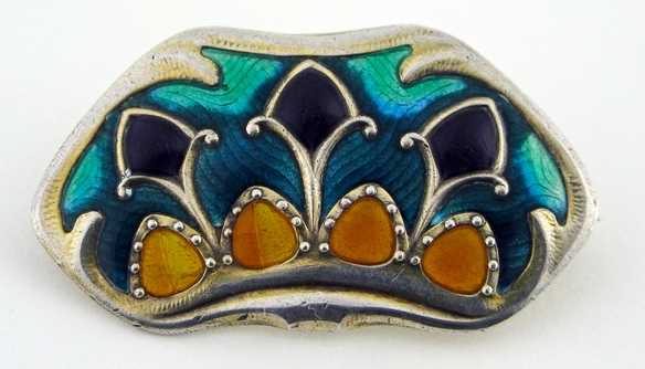 Jacob Tostrup Broche Or, Argent, Émail 1910