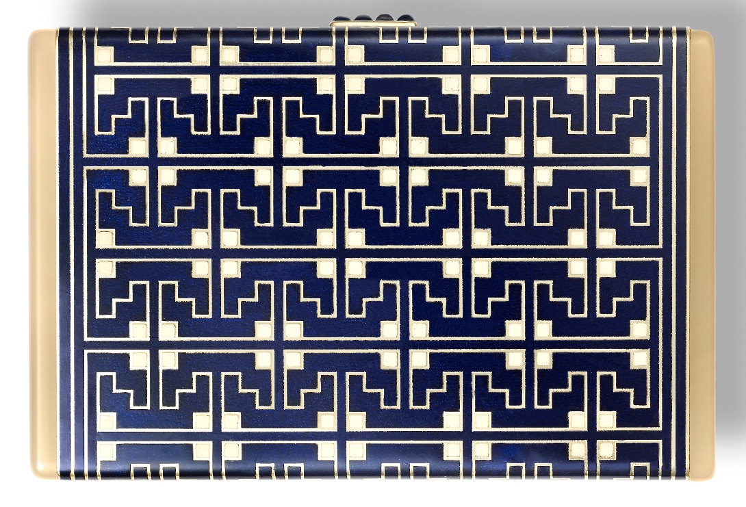 Étui à cigarettes Or, Émail, Agate, Saphirs Cartier 1928