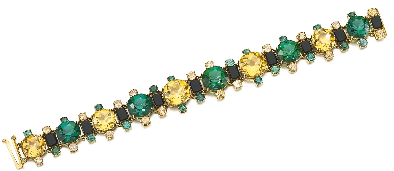 Tiffany & Co. Bracelet Topazes, Tourmalines, Onyx, Or