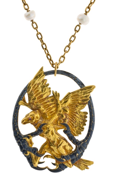 Pendentif René Lalique Or, Émail, Rubis, Perles vers 1898 ©Adagp, Paris, 2010