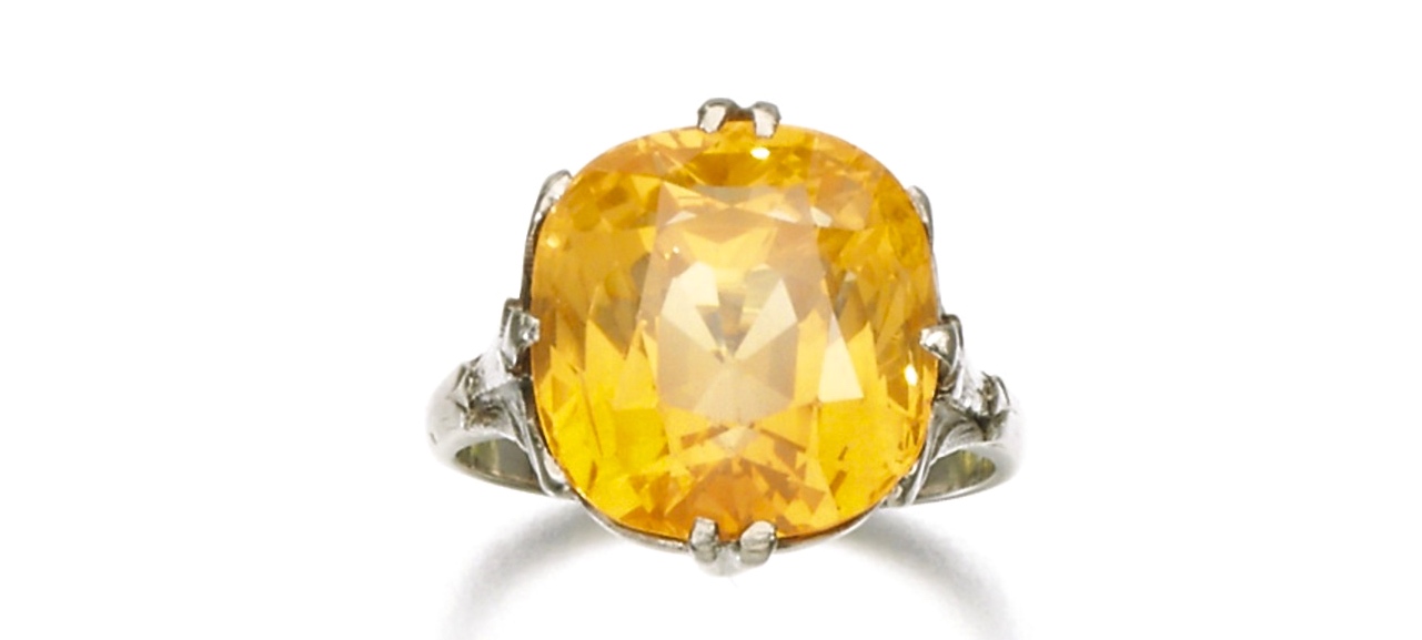 Bague Saphir jaune 1930