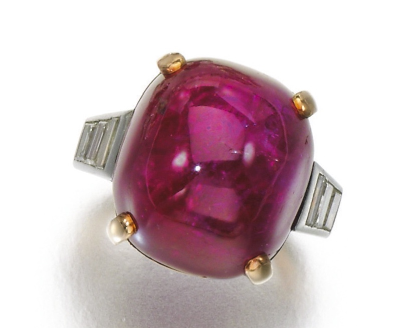 Bague Rubis, Diamants 1950