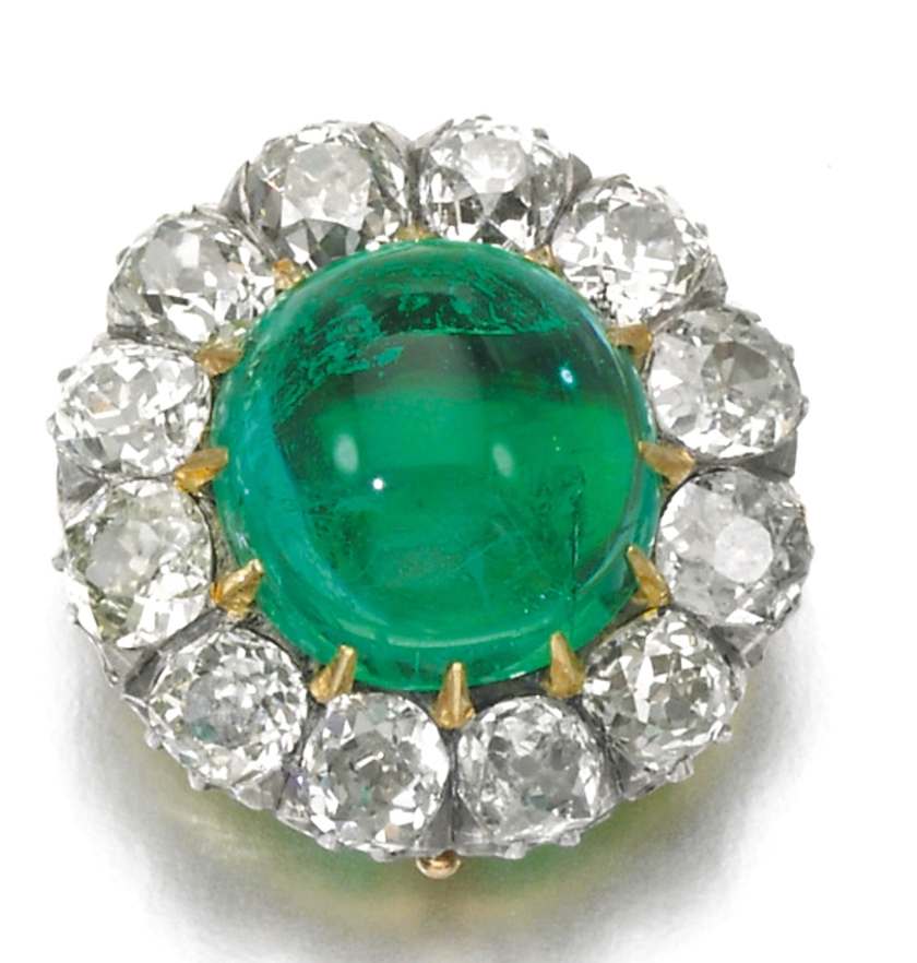 Broche Émeraude, Diamants 1890
