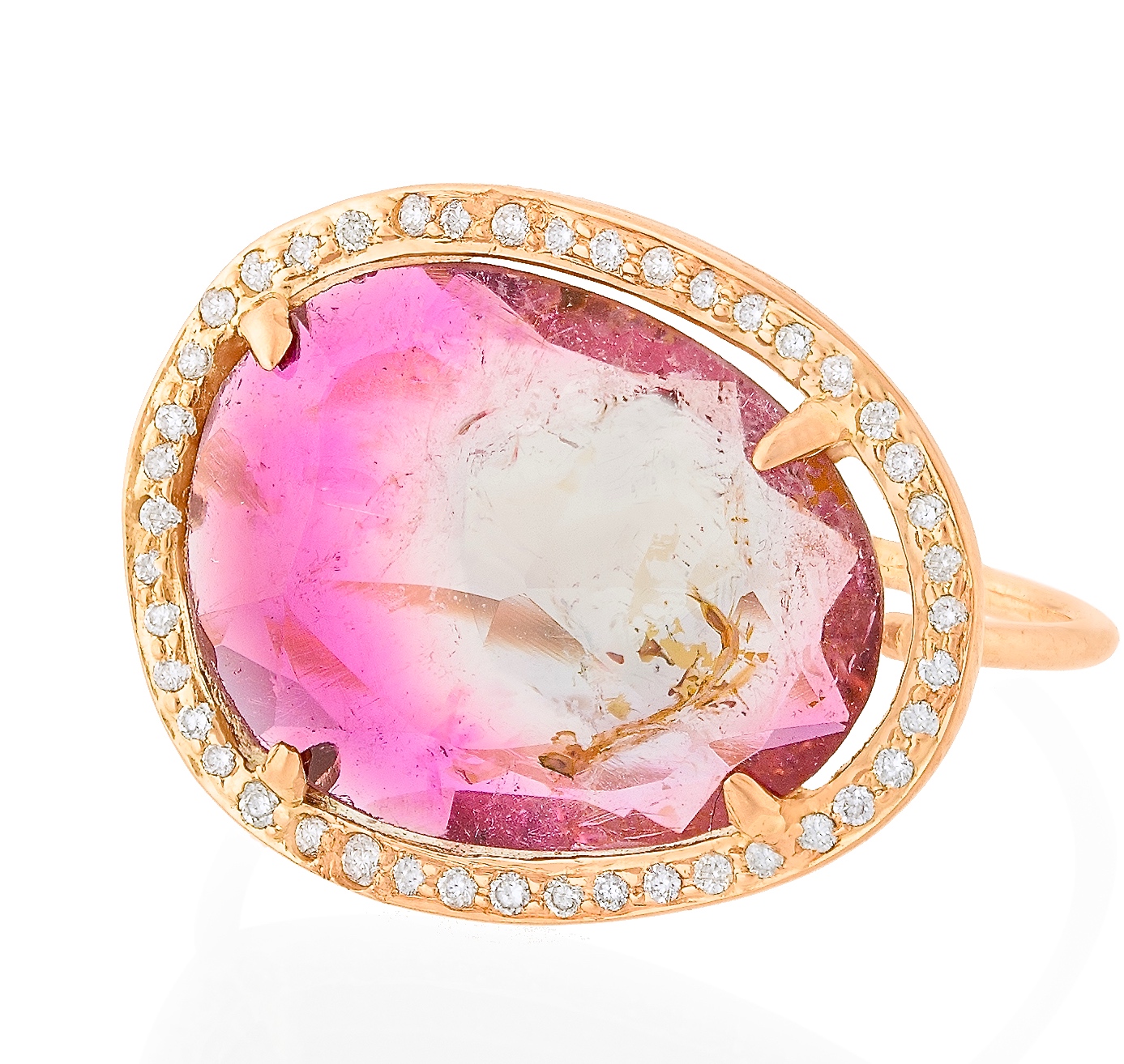 Céline d'Aoust Bague "Stella" Tourmaline, Diamants, Or Rose © LE BON MARCHÉ