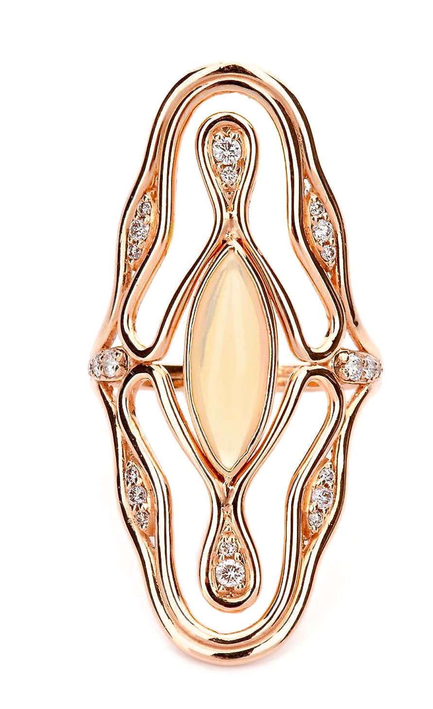 Fernando Jorge Bague "Fluide" Opale, Diamants, Or © LE BON MARCHÉ