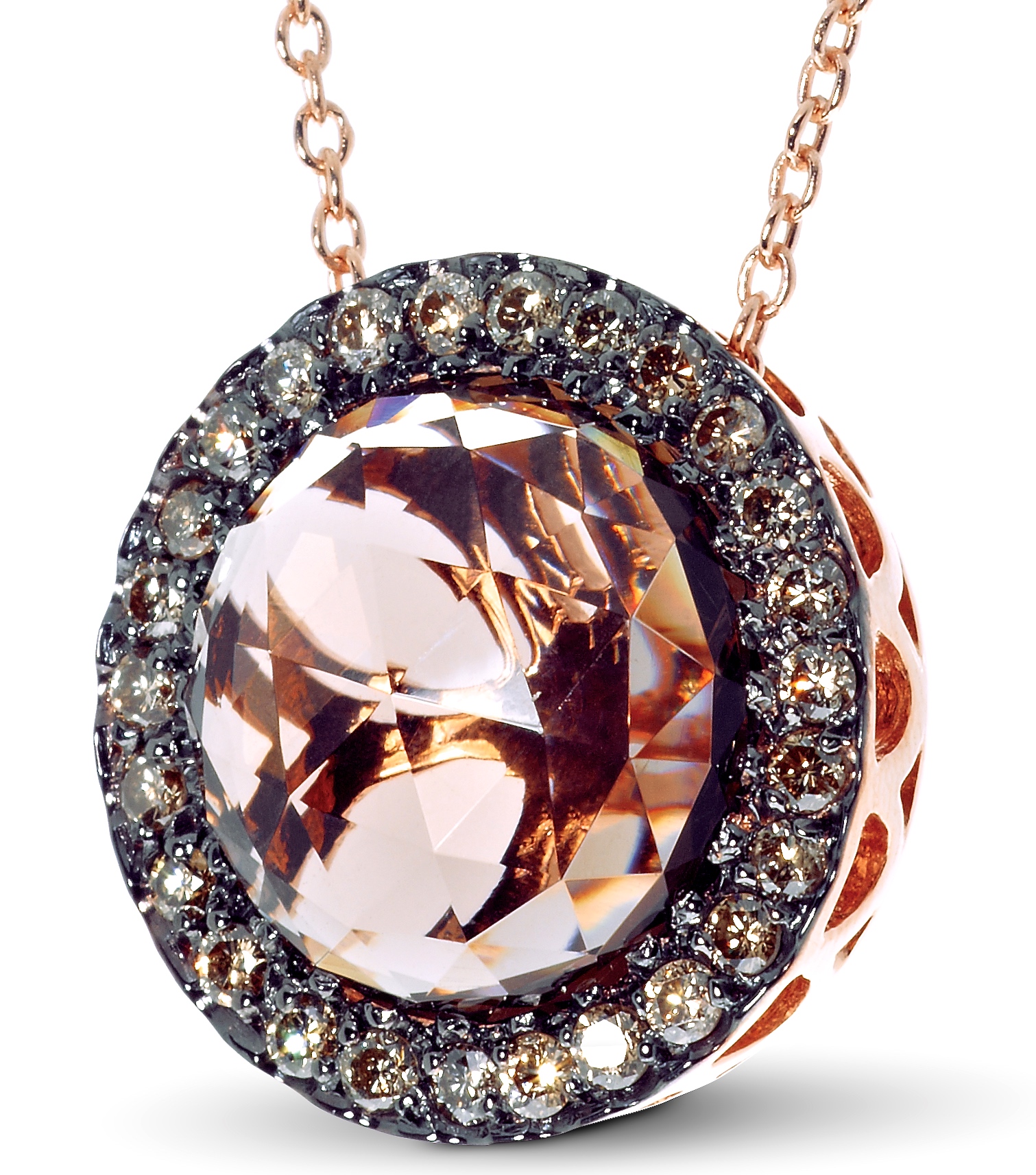 Selim Mouzannar Pendentif Saphir Rose, Diamants, Or Rose © LE BON MARCHÉ