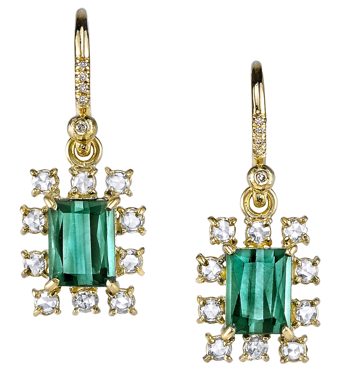 Irene Newirth Boucles d'Oreilles Tourmalines, Diamants, Or © LE BON MARCHÉ