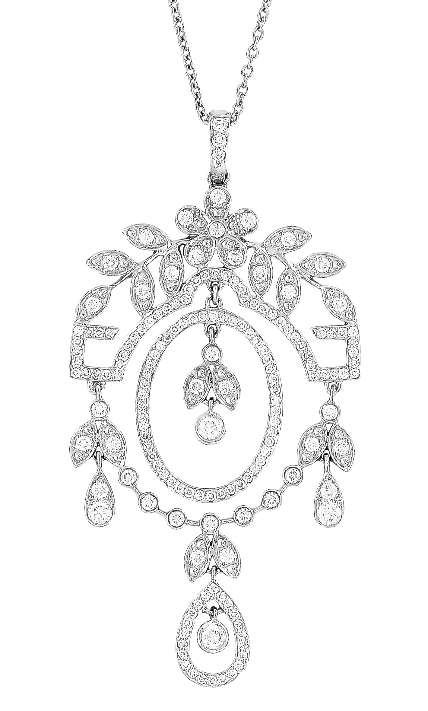 Yvonne Leon Pendentif Diamants, Or blanc. © LE BON MARCHÉ