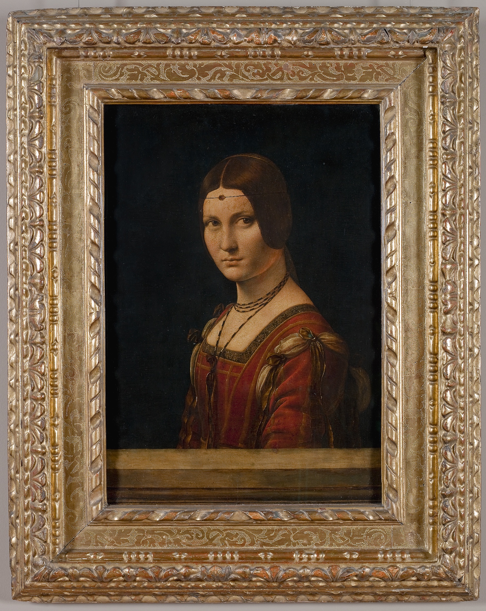 Léonard de Vinci Portrait de Femme, dit "La Belle Ferronnière" Italie Milan, 1495-1499 Huile sur bois INV 778 © Musée du Louvre