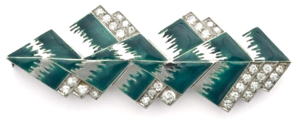 Broche Raymond Templier Platine, Émail, Diamants 1925 © Les Arts Décoratifs, Paris/Jean Tholance