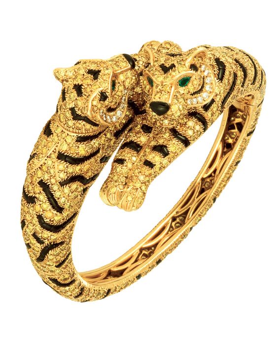 Bracelet Cartier / Galerie Véronique camps " Sherkhan" Diamants, Onyx, Émeraudes. © Véronique Bamps