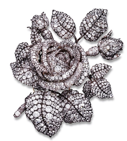 Mellerio, Devant de corsage "Bouquet de Roses" commandé par la Princesse Mathilde en 1864 © Mellerio