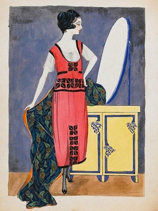Dessin de modèle pour la Maison Jeanne Lanvin. 1920. Marguerite Porracchia © Photo Les Arts Décoratifs, Paris