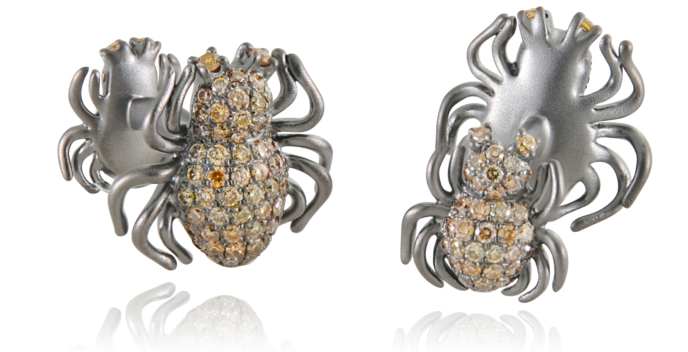 Boutons de manchette Bestiaire Diamants Marrons, Or