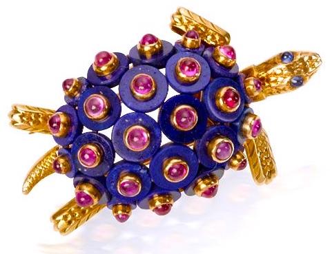 Cartier Lapis-Lazuli, Saphirs roses, Saphirs, Or Vers 1960